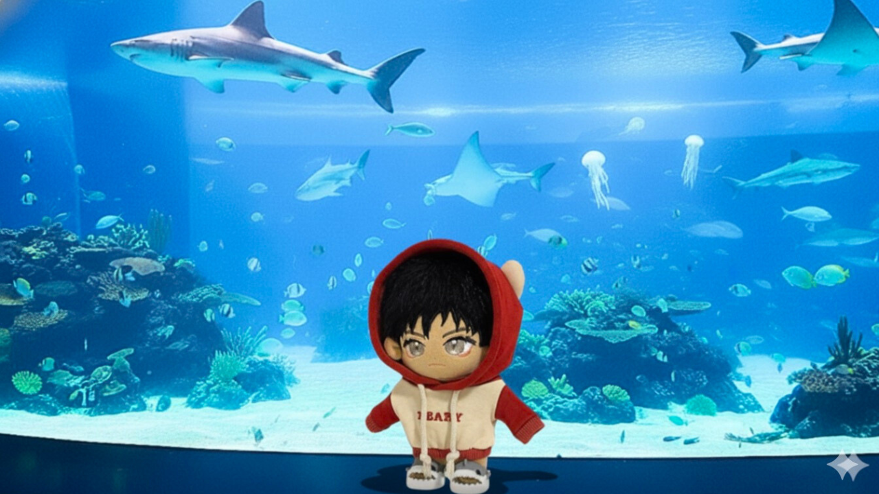 記事のタイトルが毎回エリザべすろう監督（略してエリザさん）のお話とサメのお話の記事のアイキャッチ画像です。